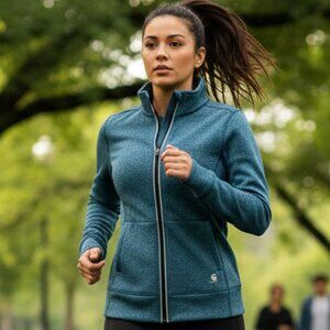 CARHARTT Jacket "Force Extreme" Teal/Black Heather Zip Long Sleeve Warmup - M